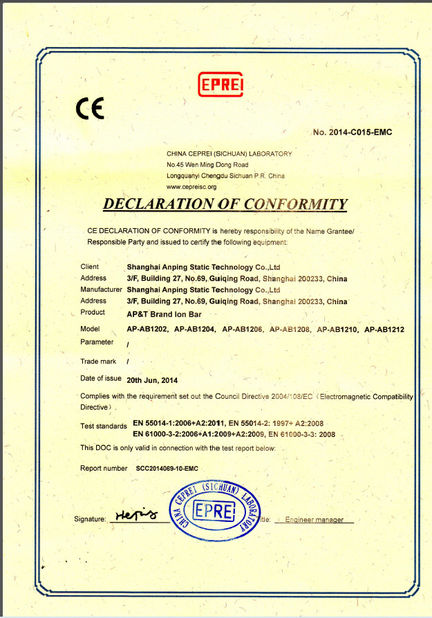 China Shanghai Anping Static Technology Co.,Ltd certificaten